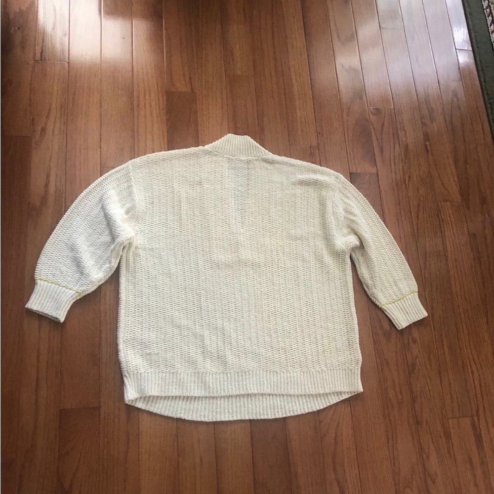 NWOT CAbi Croquet Cozy V-Neck Cream Knit Sweater Pullover Cotton Size Large - Picture 6 of 11